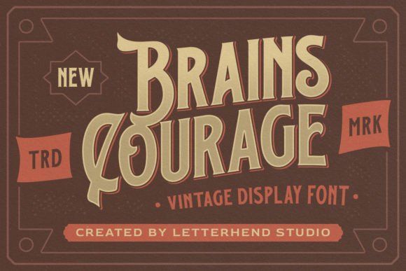 Brains Courage: A Stylish Vintage Display Font for Bold Branding